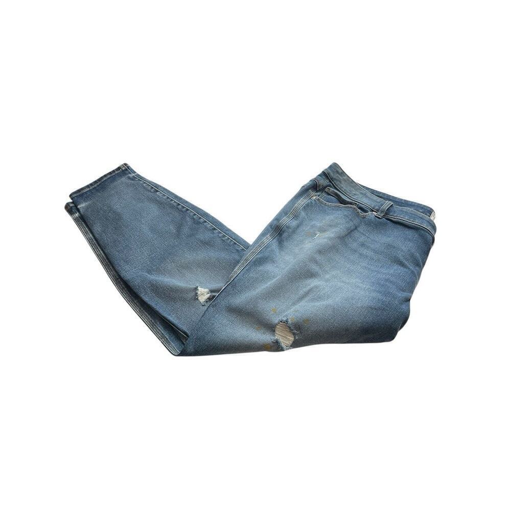 Lane Bryant Blue Skinny Jeans Plus Size 26 Distressed Denim High Rise Med Wash